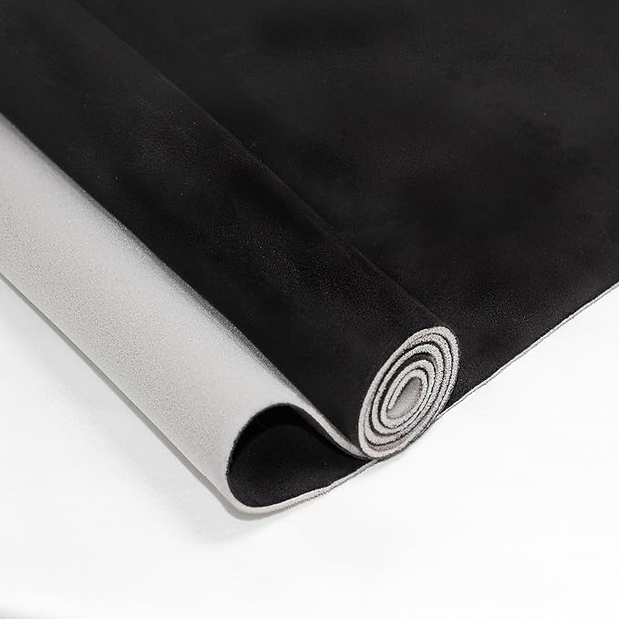 Suede Headliner Fabric with Foam Backing - black suede headliner wrap Interior Material for Car/Truck/SUV/RV Roof, Home Repair/DIY Headliner Material Automotive Headliner Fabric (Black, 54"×60“)