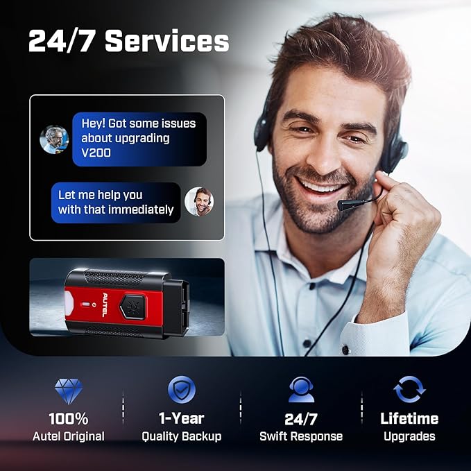 Autel MaxiVCI V200 VCI200 Wireless Dongle: 2025 VCI 200 OBD2 Connector 2.0 of VCI100 V100 Adapter Car Communication Interface for MaxiSys MS906 Pro MS906 Pro-TS S906 MAX KM100 BT608 BT609 ITS600 etc.