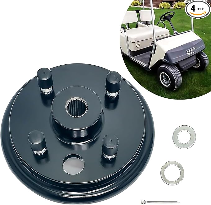 Golf Cart Brake Drum Assembly Kit for EZGO TXT, Rear Brake Drum Hub with 24 Splines Compatible with 1982-up Electric and 1982-1993 2-Cycle Gas Vehicles Replaces 19186G1P - 1 Pack