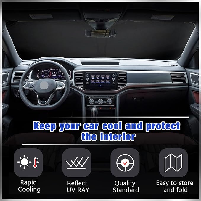Car Windshield Sunshade Cover Shield Visor (2018-2025 VW Atlas Cross Sport)