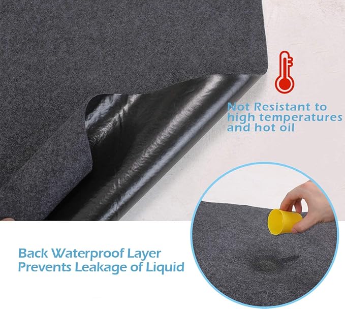 Oil Spill Mat 36x48 Inches Car Trunk Mat Rubber Backing Layer Oil Drip Pan for Under Car Waterproof Garage Mats Protects Floor from Spills, Drips, Splashes and Stains Washable and Reusable