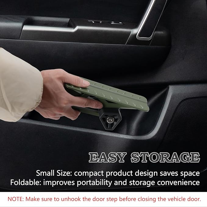 COWVIE Foldable Car Door Step Stand Pedal - Access to Vehicle's Top Roof Both Feet Stand Pedal Ladder for Most SUV Truck Dark Green
