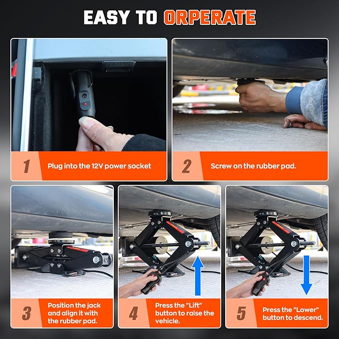 Electric Car Jack for Tesla, Portable 12V 2 Ton Tesla Tire Repair Tools, Electric Lifting Jack for Model Y/3/S/X, Tire Changing Kit for Tesla Vehicles.