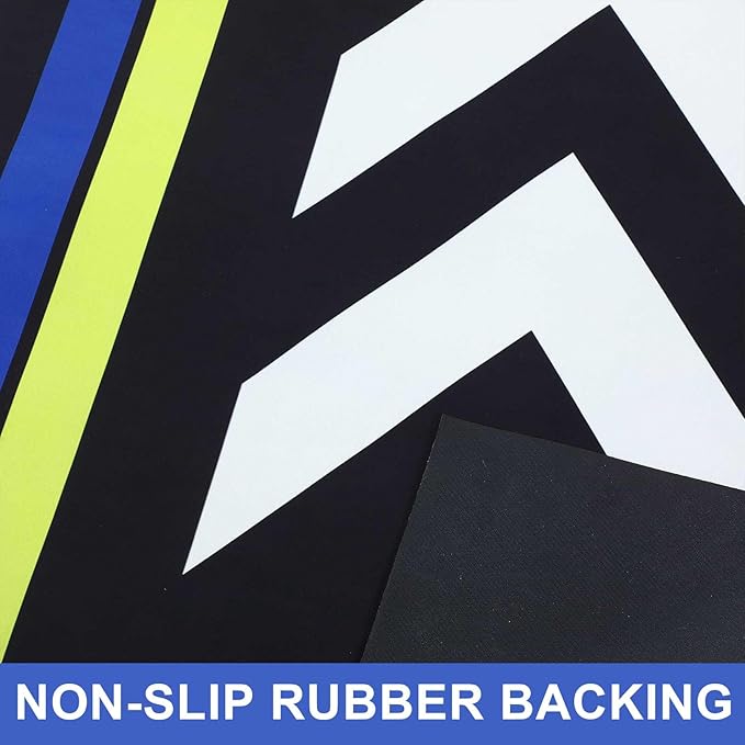 Motorcycle Mat 78 x 31 Inch Garage Floor Rug Washable Parking Mats for Garage Floors Non Slip Oil Absorbent Pad Rubber Backing Layer Protects Floor from Spills Drips Stains(Arrow Style)
