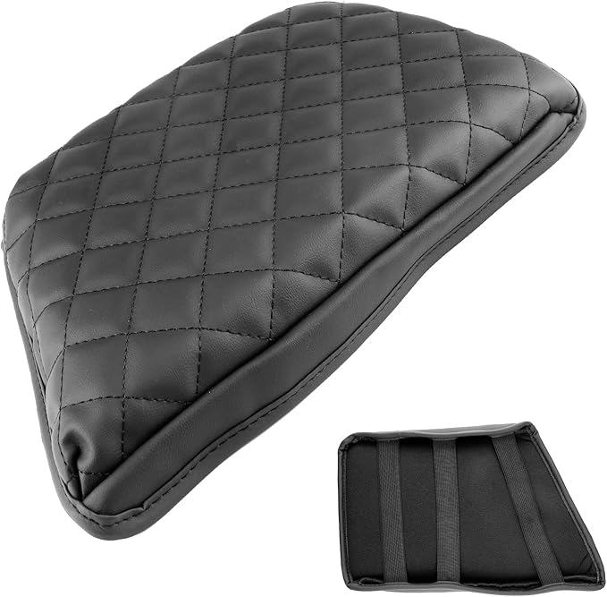 SXCY for 2025 Volvo XC60 Armrest Cover [Add Pad] for Volvo XC60 2018-2025 Accessories 2025 XC60 Center Console Cover 2025 XC60 Middle Console Cover (Black Checkered Pad)