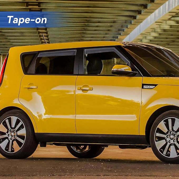 Window Visors Rain Guards Shield for 2009 2010 2011 2012 2013 Kia Soul, Out-Channel Window Vent Wind Deflectors Visors Shades for 09-13 Soul