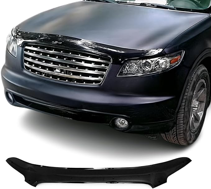 OMAC Front Bug Shield Hood Deflector Guard for Infiniti FX35 2003-2008 Black Smoke