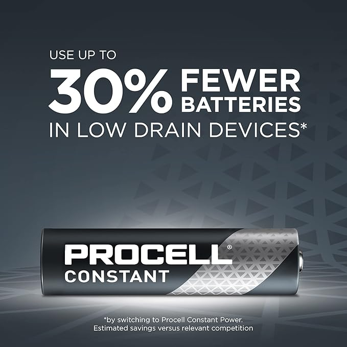 PROCELL Constant AAA Long-Lasting Alkaline Batteries (144 Pack), 10-Year Shelf Life, Bulk Value Pack for Consistent Moderate Drain Professional Devices