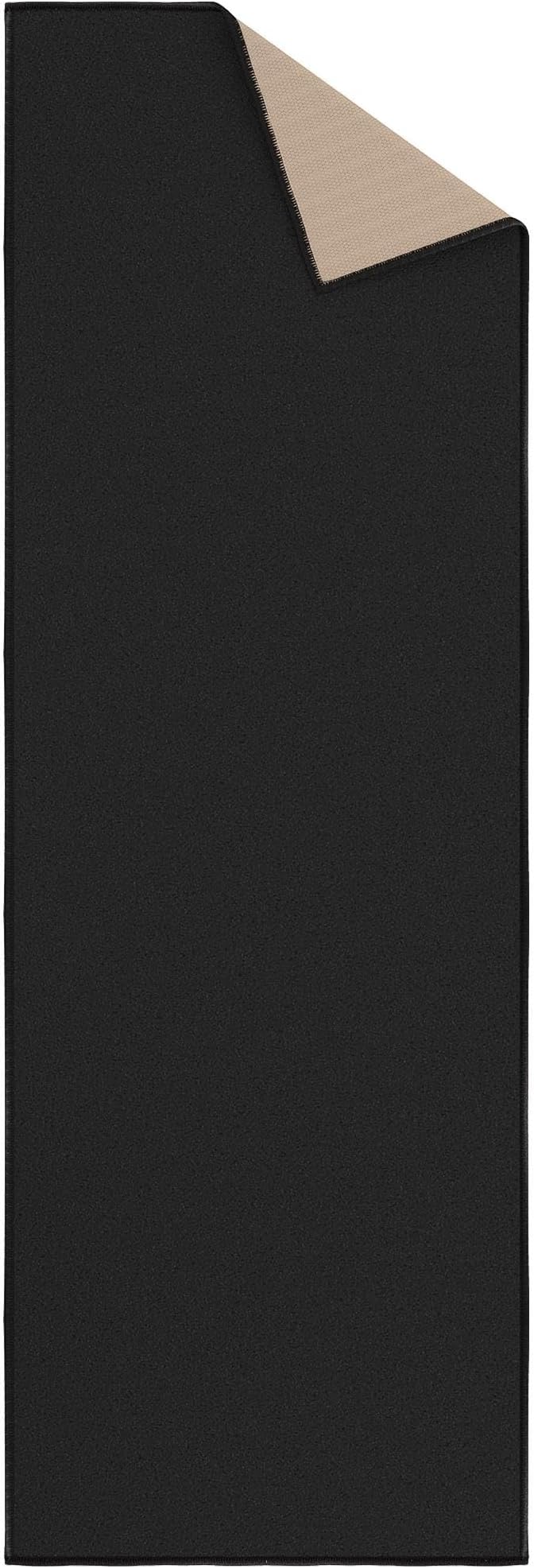 Ottomanson Hallway Runner Rug 20" x 59" Non Slip Solid Area Rugs Easy to Clean Laundry Rug Runner Durable & Pet Friendly Floor Carpet Runners for Hallways Entryway Living Room Kitchen, Black