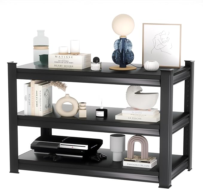 1350LBS Garage Storage Shelves Heavy Duty, 40" W x 16" D x 36" H,3-Tier Garage Shelving Heavy Duty, Industrial Metal Shelving Units for Basement,Fish Tank,Black