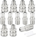 TAISHER 12PCS 304 Stainless Steel Pressure Washer Adapter Kit, Quick Connect Fittings，3/8" Male