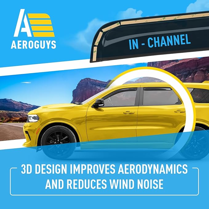 Extra Durable Window Deflectors in-Channel Window Visors Rain Guards Fit for Dodge Durango 2011-2025, Sun Visors, Wind Vent for Shades, Exterior Car Accessories - 4pcs. AG0274