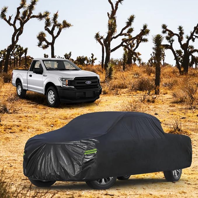KouKou Truck Cover Waterproof All Weather, 7 Layers Heavy Duty Pickup Truck Cover Outdoor Length from 210 to 232 inches,Universal Fit Ford F150, Nissan Frontier, Toyota Tacoma, GMC Canyon etc.