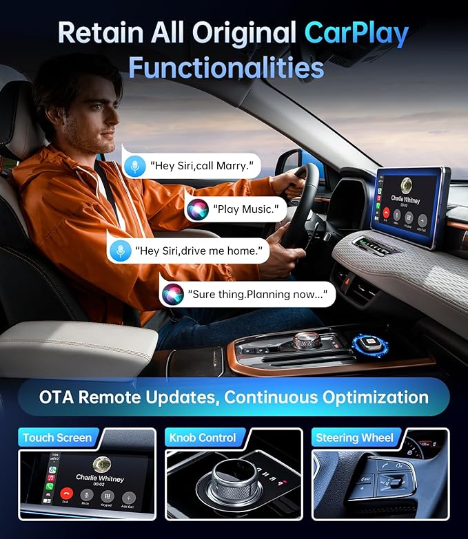 Wireless Carplay Adapter, 2025 Upgrade Mini USB Design for Car Play & Android Auto, Easy Use Fast Stable Connection for iPhone