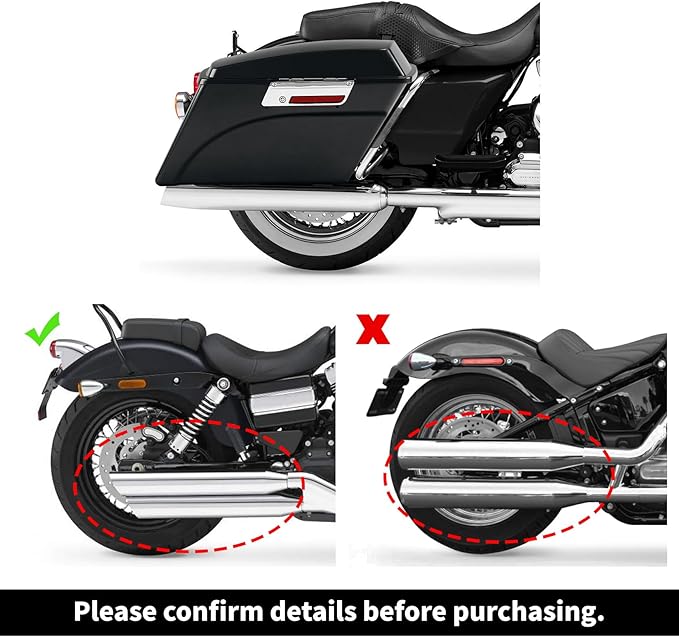 XFMT Motorcycle Saddlebags Vivid Black Hard Saddle Bags Trunk W/Black Latches For Harley Touring Road King Street Glide Road Glide Electra Glide Ultra Classic 1994-2013