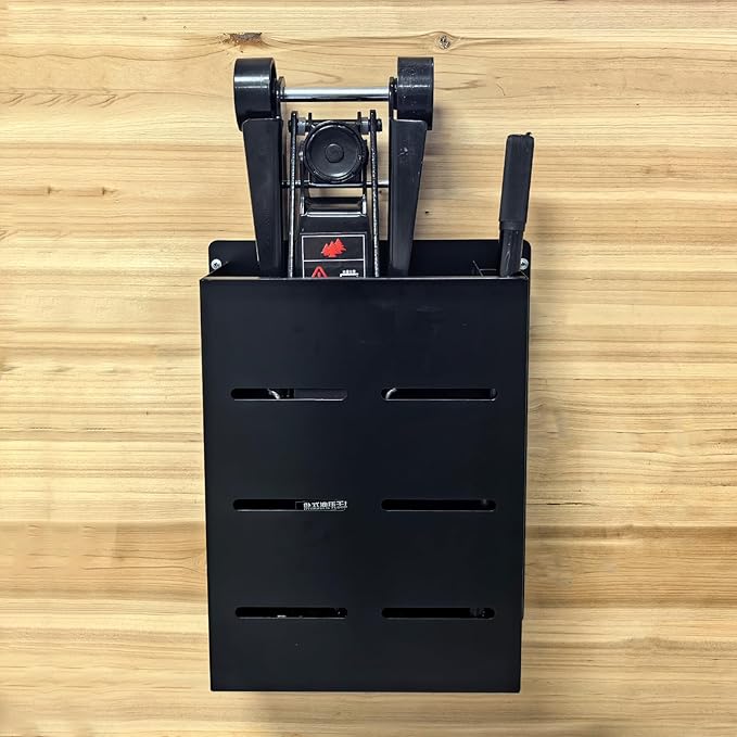 Wall Mount Floor Jack Stand Rack Pouch Stabilizer,Car Hydraulic Trolley Jack Stands Holder Enclosed Storage Brackets Tower Trailer Garage Shop Organizer Accessories Tool （No Screws Installed）