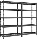 SONGMICS 5-Tier Storage Shelves Set of 2, Heavy-Duty Garage Shelving, Adjustable Shelving Unit, Steel Shelf, Boltless Assembly, for Garage, 2,250 lb Load, 18 x 72 x 72 Inches, Ink Black UGLR453B02