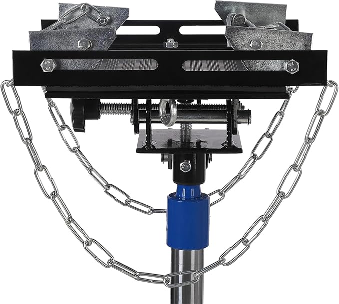 Transmission Jack with 1 Stage Hydraulic Ram, 1322 LBS Hydraulic Telescoping Transmission Jack with Foot Pedal & 360° Swivel Wheels, Heavy-Duty Garage/Workshop Jacks for Car/Truck Repairs, Blue