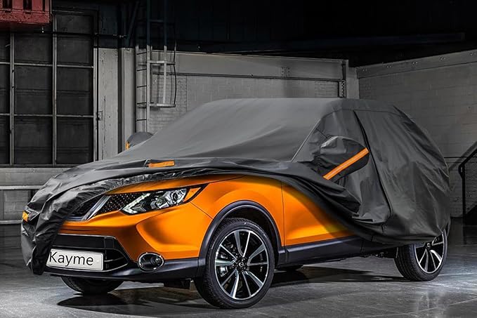 Kayme 7 Layers SUV Car Cover Custom Fit for Nissan Rogue (2007-2025) Waterproof All Weather for Automobiles, Outdoor Full Cover Rain Sun UV Protection.Black