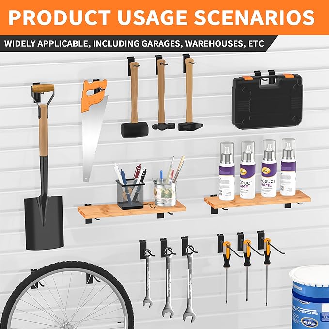 Slatwall Hooks for Wall Storage - 2 Inch, Heavy-Duty Black Metal - 25 Pack for Garage, Retail, & Home Organization