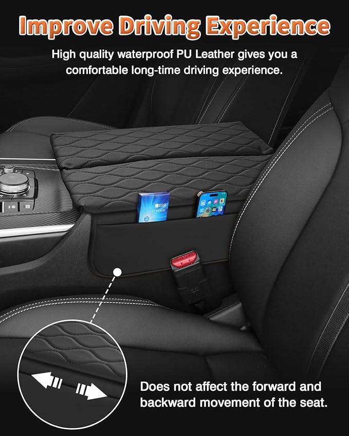 Shademax Custom for 2026 2025 2024 Mazda CX90 Center Console Cover Armrest Cover for Mazda CX-90 Accessories Arm Rest Cushion Pad Leather Middle Console Cover Armrest Seat Box Protector Anti-Scratch