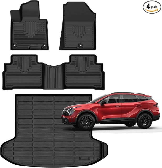 Accessories for Kia Sportage Floor Mats 2023 2024 2025 (Gas Only) Car Mats for Kia Sportage All Weather Floor Mats Cargo Liner LX| EX| X-Line| SX| SX Prestige| X-Pro| X-Pro Prestige