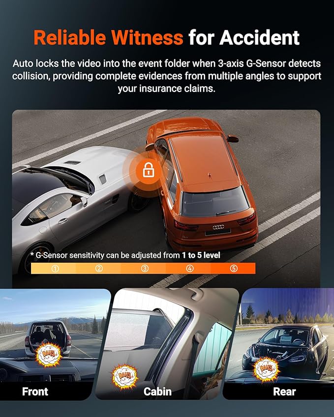 Vantrue N4S 3 Channel Front Inside Rear Dash Cam, 2.7K+1440P+1440P WiFi Dash Camera w/PlatePix™, STARVIS 2 x HDR x IR Night Vision, Voice Control, GPS, 24/7 Parking Mode, LTE Support, Support 1TB Max