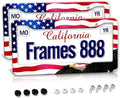 American Flag License Plate Frame American Flag License Plate Holder American Flag Eagle License Plate Frame Covers US Car Tag Frame Stainless Aluminum 2 Pack 2 Holes Decorative 2 Pcs Set for Men