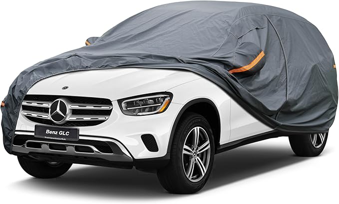 Premium Car Cover Custom Fit Mercedes-Benz GLC 300 350e (2016-2025), 16 Layers Heavy Duty Car Cover Waterproof All Weather with Zipper Door for Sun Rain Snow Dust Uv Protection