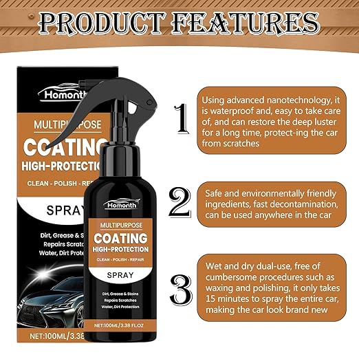 Nexa Turbo Shine Spray,Nexa Car Scratch Remover,Turbo Shine Nexa 3 in 1 High Protection Quick Car Coating Spray(1Pcs)