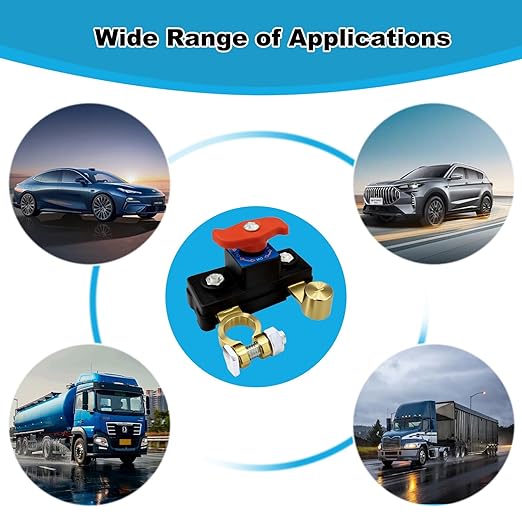 Car Battery Power Cut-Off Switch Breaker, Pure Copper Stable Transmission High Conductivity Disconnect Smart Battery Disconnect Switch for Car Truck Boat Rv Supplies