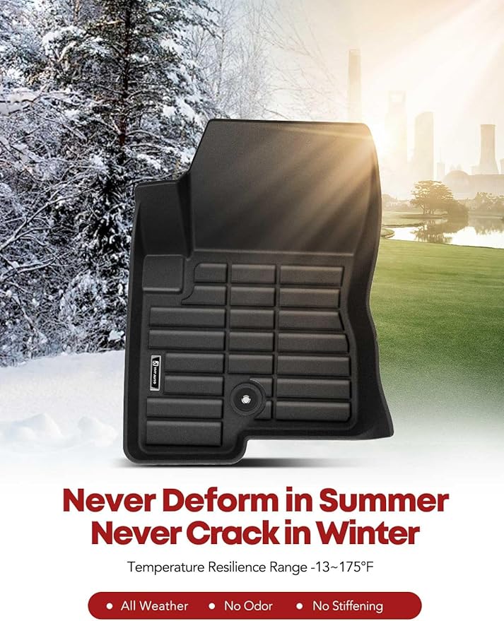 YHTAUTO Floor Mats Fit 2007-2017 Jeep Compass Patriot, 2007-2012 Dodge Caliber, TPE All Weather Car Mats Waterproof Anti-Slip Odorless Floor Liner, Interior Car Accessories Front & 2nd Row Liner