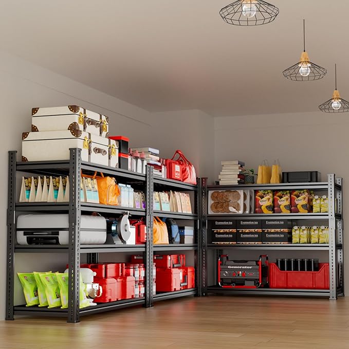 Storage Shelves 3PCS, Garage Shelving Heavy Duty 1920LBS Capacity, 36"L x 16"W x 60"H Adjustable Metal Shelving Organizer Wire Rack, 4 Tier Utility Shelf Unit for Pantry Closet Warehouse Organization
