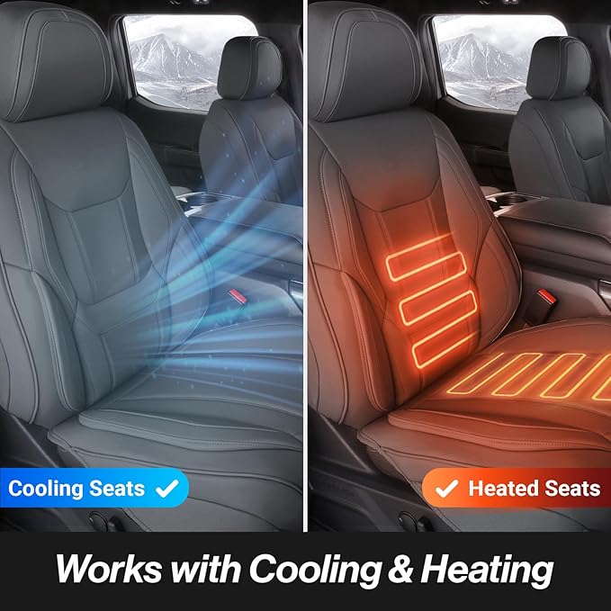 Coverland Custom Car Seat Covers Compatible with 2000-2006 Tundra Access Cab, Double Cab - Premium Leather Non-Slip Waterproof Custom Interior Protector Full Set-Dark Gray [See Size Chart-Size X145]
