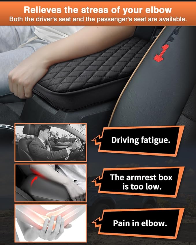 Shademax Center Console Cover for Chevy Colorado/GMC Canyon 2023-2025 2026 Accessories Armrest Cover for Colorado/Canyon Truck Arm Rest Cushion Pad PU Leather Middle Console Cover Seat Box Protector