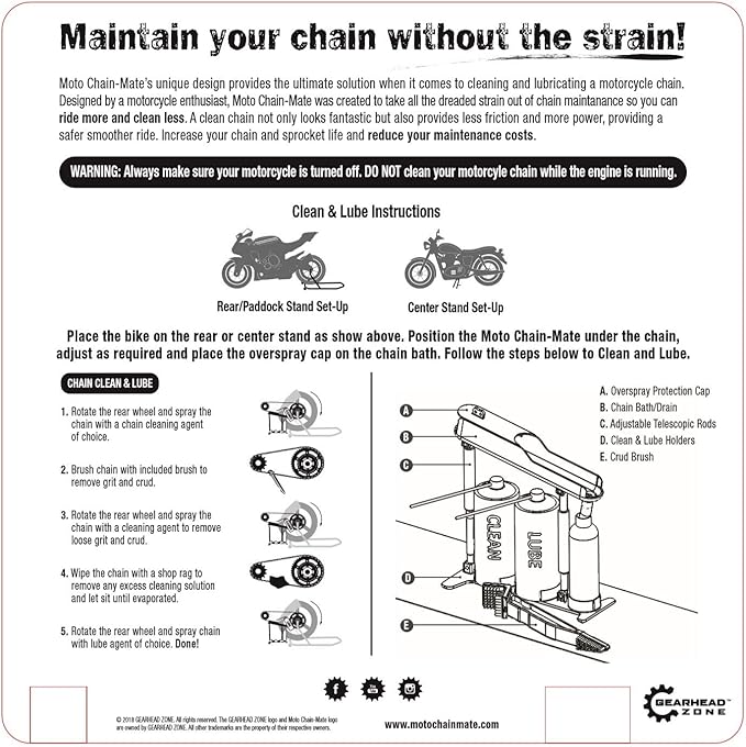 Moto Chain-Mate - The Ultimate Motorcycle Chain Cleaning and Lubrication Kit !