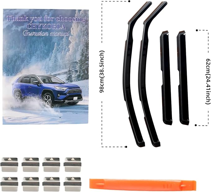 in Channel Rain Guards Fit for 2021 2022 2023 2024 2025 Chevrolet (Chevy) Tahoe/GMC Yukon/Cadillac Escalade, Durable Window Wind Deflectors, Smoke Tinted Vent Window Visors Shades, 4PCS