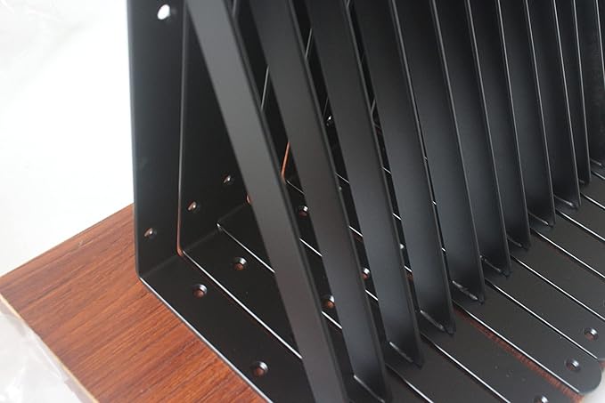 32 Pack L11 x H 8" Black Heavy Duty Shelf Brackets with Screws Metal Shelf Brackets Shelf Support Angle Brackets for Shelves L Brackets Heavy Duty Floating Shelf