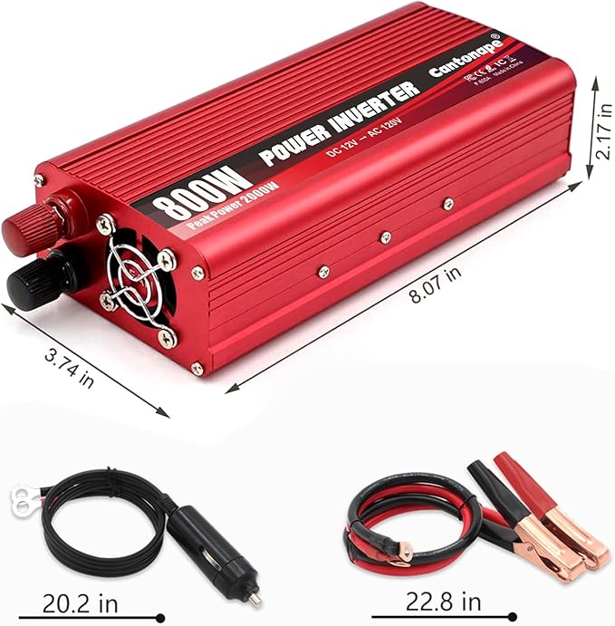 800 Watt Car Inverter DC 12V to 110V/120V AC Converter Power Inverter with 3.1A USB Car Adapter and Cigarette Lighter for Car Home Laptop Truck