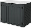 GOOBED Horizontal Shed with Padlock Latch, Outdoor Storage Shed for Backyard and Garden, 35 Cu Ft Small Storage, Waterproof, Easy Assembly, Dark Gray