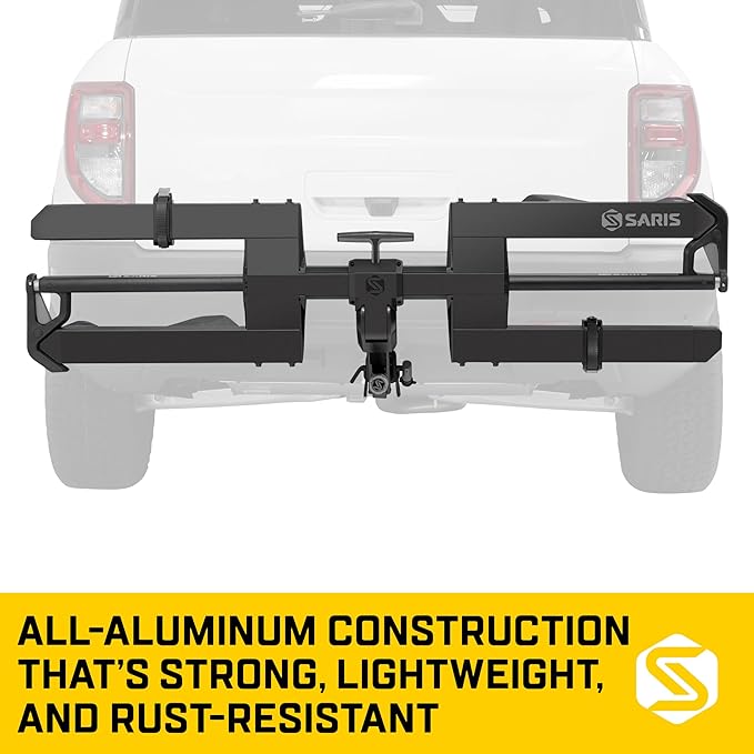 Saris SuperClamp G4 2-Bike Hitch Rack – Lightweight Platform Bike Carrier, Zero Frame Contact, Tool-Free, Tilt & Fold, Supports eBikes, Fits 1.25" & 2" Hitch – Carries 2 Bicycles Up to 60 lb. Each