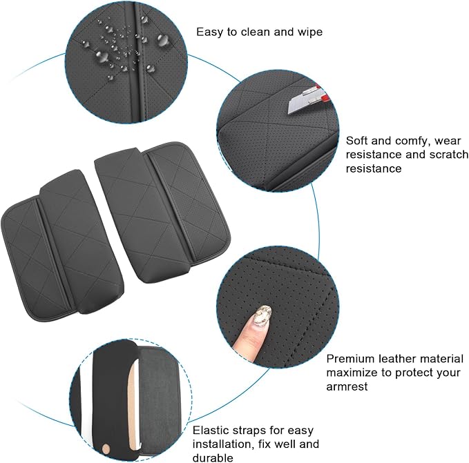 SXCY for 2024 2025 2026 BMW X5/X6/X7 Armrest Cover [Thicken Pad] 2019-2024 2025 2026 X5 Center Console Cover for 2024 2025 2026 BMW X5 Console Cover 2024 2025 2026 X5 Accessory (Add-pad with Pockets)
