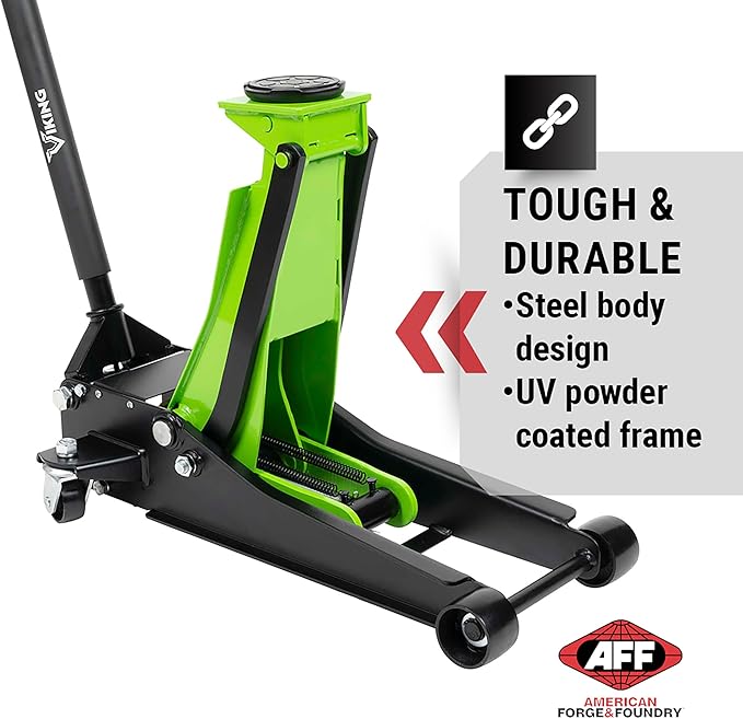 AFF Viking 3.5 Ton Floor Jack - Low Profile Car Jack with Lightning Lift Hydraulic - Heavy Duty