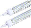 4FT LED Shop Light Fixture, 60W 6500lm 5000K(Super Bright White) Clear, T8 Integrated LED Tube Light Fixtures,V Shape, High Output, with On/Off Switch,Plug and Play,25PCS
