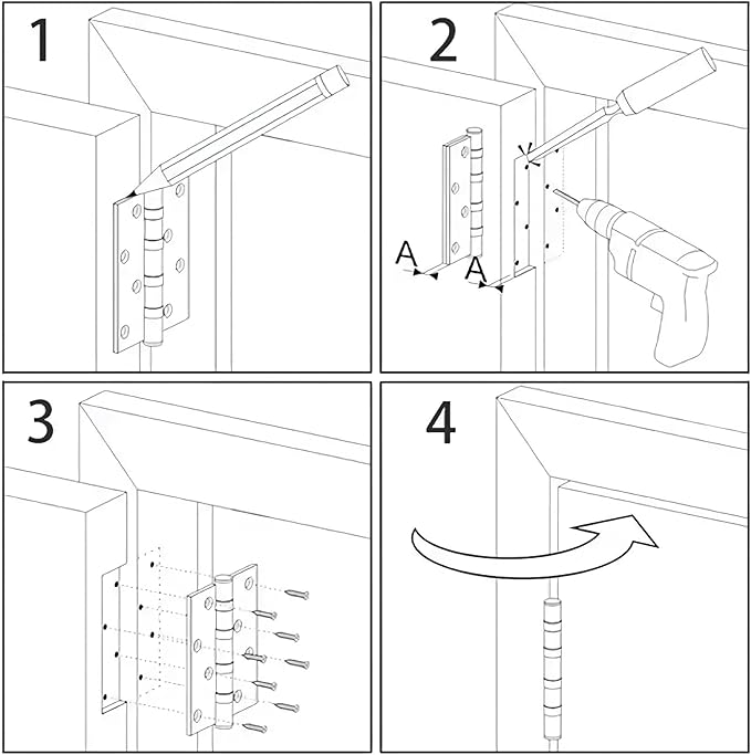 TDCHINGES 30 Pack Rounded Matte Black Door Hinges 3.5 Inch 5/8" Radius Interior 3 1/2 Inch Flat Iron Bifold Easy Installation Standard Hinge No Squeak,Bedroom Indoor for Doors 3 ½" Hardware Controls