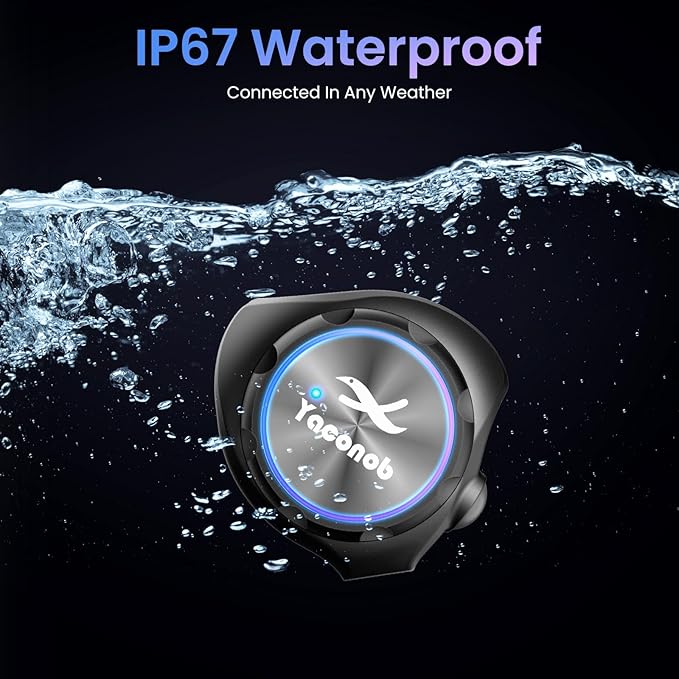 Y3 Helmet Bluetooth Intercom Headset (More Suitable for Couples), Auto Answer Phone, Music, Intercom, Active Noise Cancellation, Waterproof (2 Pack)