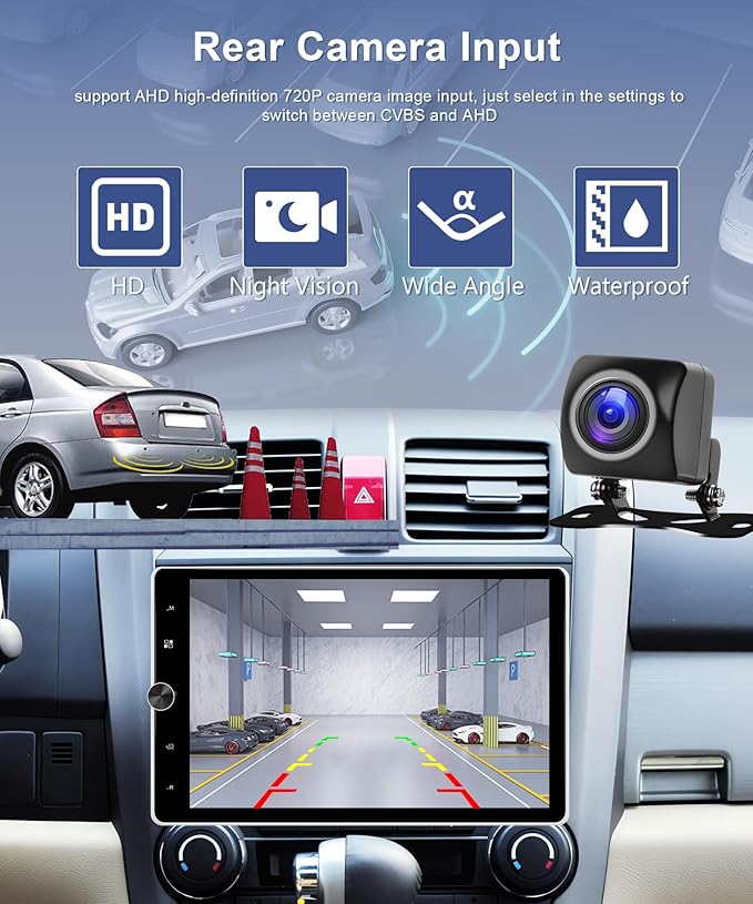 Motorized 2G+64G Single Din Radio with Wireless Carplay -10.4inch HD Vertical Rotatable Touch Screen- Wireless Android Auto FM/RDS EQ GPS Bluetooth with WiFi 50UIs USB MirrorLink Backup Camera