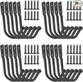 Wall Hooks Coat Hook Robe Hanging Robe & Towel Hooks, Utility Hooks Indoor Outdoor (Black-Rod U Shaped, 3x2.3)