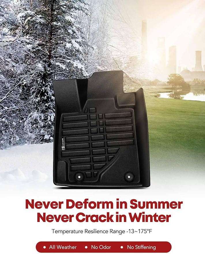 YHTAUTO Floor Mats & Cargo Mat Fit 2008-2013 Toyota Highlander(Not Hybrid), TPE All Weather Car Mats Waterproof Anti-Slip Odorless Floor Liner, Interior Car Accessories