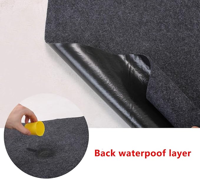 Garage Floor Mat，Absorbent Oil Mat—Floor Mat for Golf Carts,Motorcycles，Protect Garage and Shop Floor Surface，Absorbent Felt and Leak-Resistant Anti-Slip Backing，Reusable/Washable (7'6"x21')